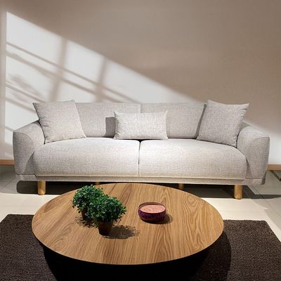 Parma 3 Seater Fabric Sofa - Light Brown